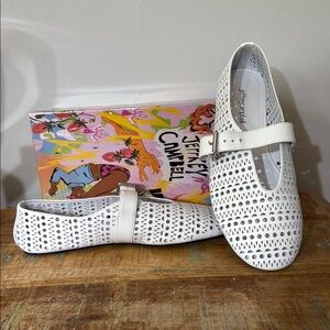 Jeffrey Campbell White Perforated Flats new in box. Size 9 $65